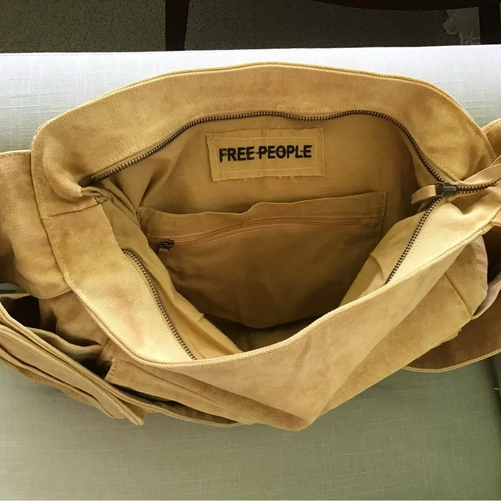 Free People Mustard Color Canvas Shoulder Bag - Picture 4 of 7